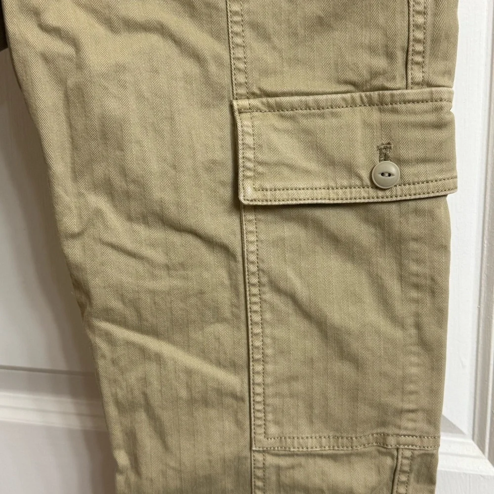 Madewell 90s Straight Cargo Pant Womens Size 25 Sand Dune Tan Cotton Herringbone - Picture 6 of 13
